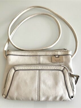 Tignanello Ivory Leather Crossbody Bag